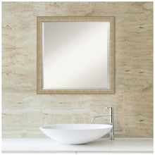 Paris 22.12 in. x 22.12 in. Modern Square Framed Champagne Bathroom Vanity Mirror (new out of the box)