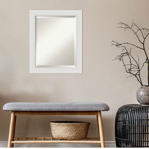 Amanti Art Flair Soft White Narrow Wall Mounted Mirror, Glass Size 16x20 (new out of the box)