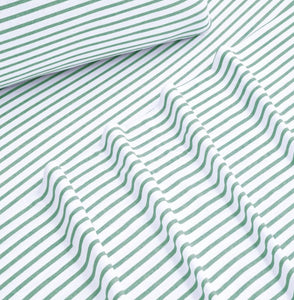 Gap Home Kids Mini Stripe T-Shirt Soft Jersey Organic Cotton Blend Sheet Set, Full, Green, 4-Pieces- NEW IN BAG!!!!