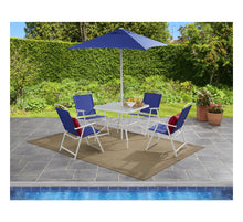 Mainstays Albany Lane 6 Piece Outdoor Patio Dining Set, Blue , new in box !