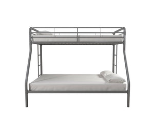 DHP Dusty Twin over Full Metal Bunk Bed with Secured Ladders, Silver- NEW IN BOX!!!