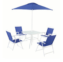 Mainstays Albany Lane 6 Piece Outdoor Patio Dining Set, Blue , new in box !