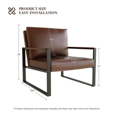 Recaceik Mid-Century Modern Accent Armchair, Brown- NEW AND ASSEMBLED!!!