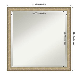 Paris 22.12 in. x 22.12 in. Modern Square Framed Champagne Bathroom Vanity Mirror (new out of the box)