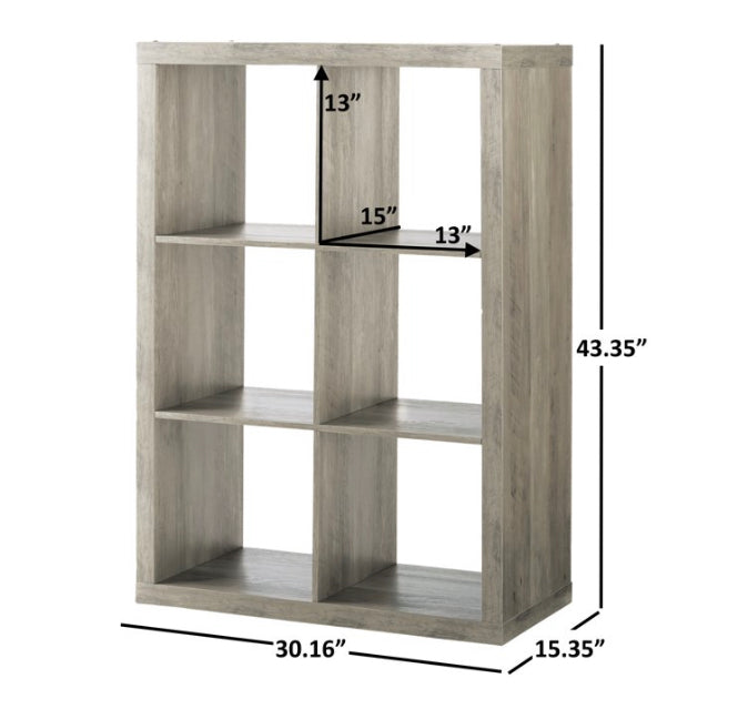 Better Homes & Gardens 6-Cube Storage Organizer, Rustic Gray- **NEW IN BOX**