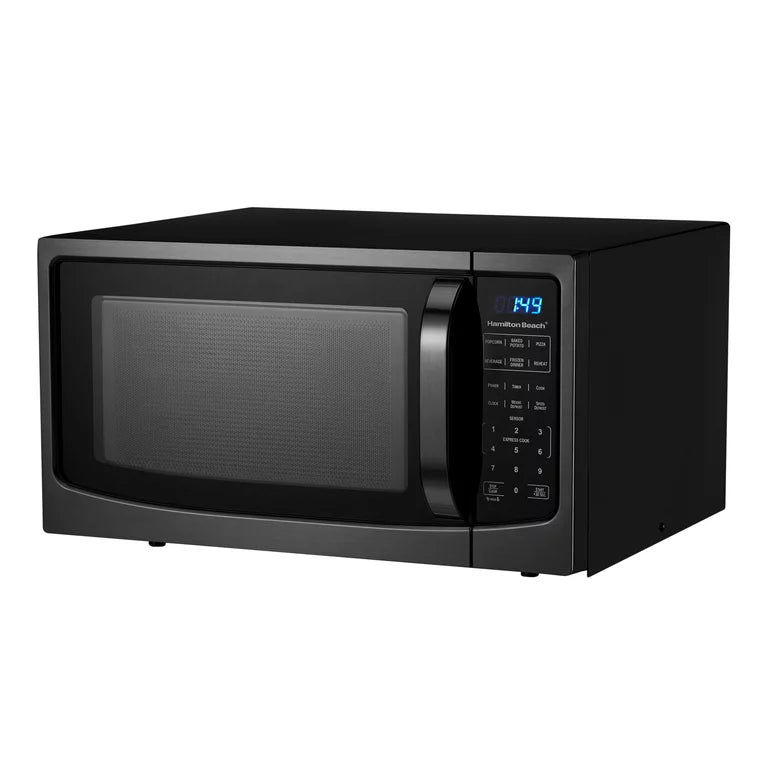 Hamilton Beach 1.6 Cu. Ft. Black Stainless Steel Countertop Microwave Oven!! (New in box)