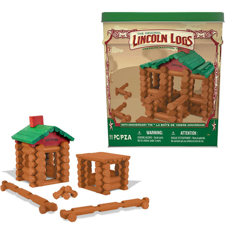 Lincoln Logs 100th Anniversary 111-Piece Collectible Tin- NEW!!!