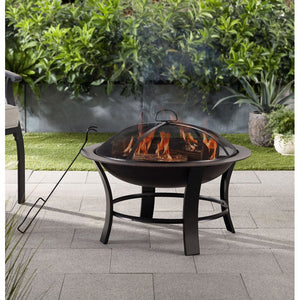 Mainstays 26" Metal Round Outdoor Wood-Burning Fire Pit!! **NEW IN BOX**