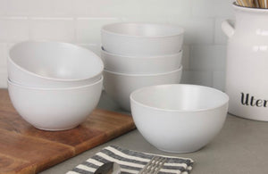10 Strawberry Street Wazee Matte 5.5"/20oz Cereal Bowl, Set of 6, White- NEW IN BOX!!!