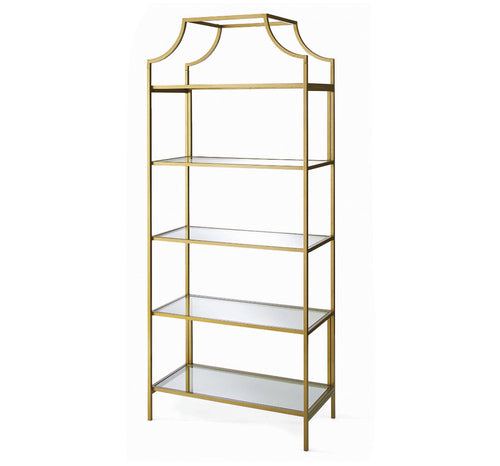 Better Homes & Gardens 71” Nola 5 Tier Etagere Bookcase, Gold finish!! NEW IN BOX!!