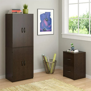 Mainstays 4-Door 5' Storage Cabinet, Dark Chocolate!! NEW IN BOX!!