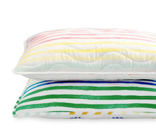 Gap Home Kids Rainbow Stripe Organic Cotton Blend Reversible Quilt Set, Full/Queen, Green Multi, 3-Pieces- NEW!!!